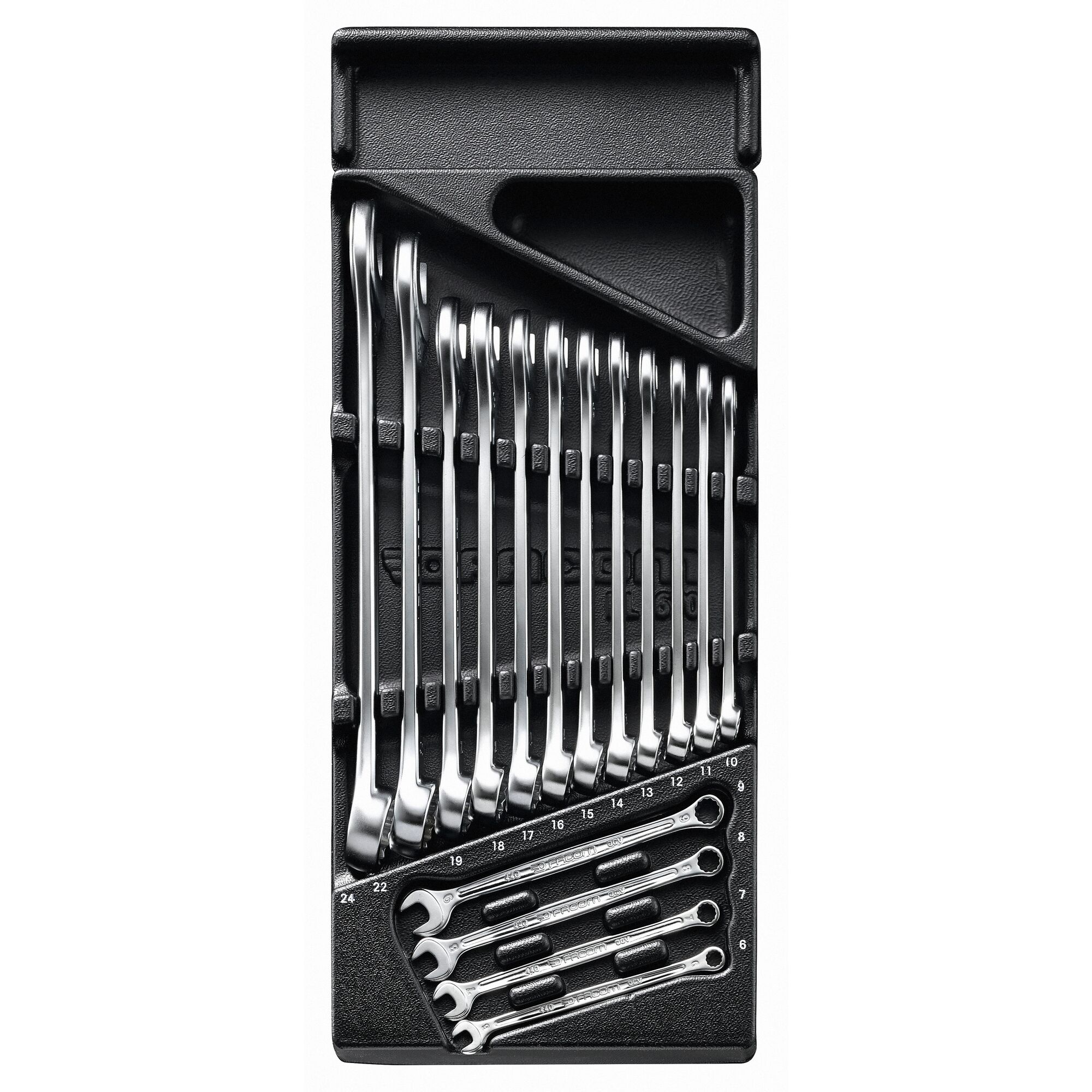 Facom 16-Piece Spanner Set, 6 to 24 mm, Chrome Vanadium Steel