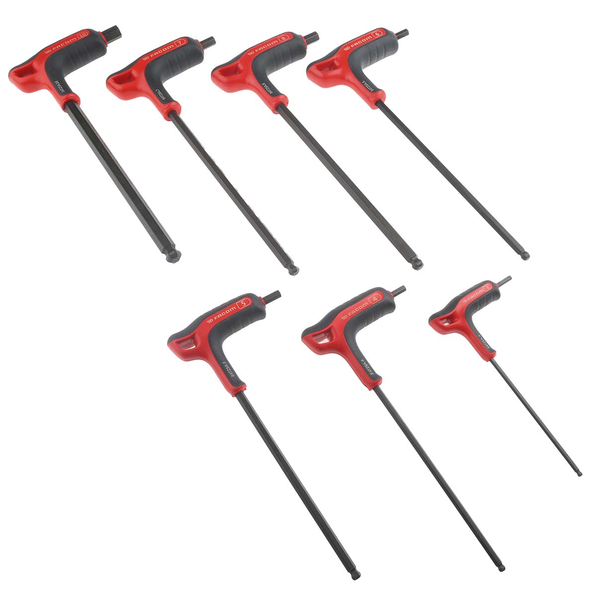 Facom 7 piece T Hex Key Set, Hex size 10 mm, 3 mm, 4 mm, 5 mm, 6 mm, 7 mm, 8 mm, 9 mm