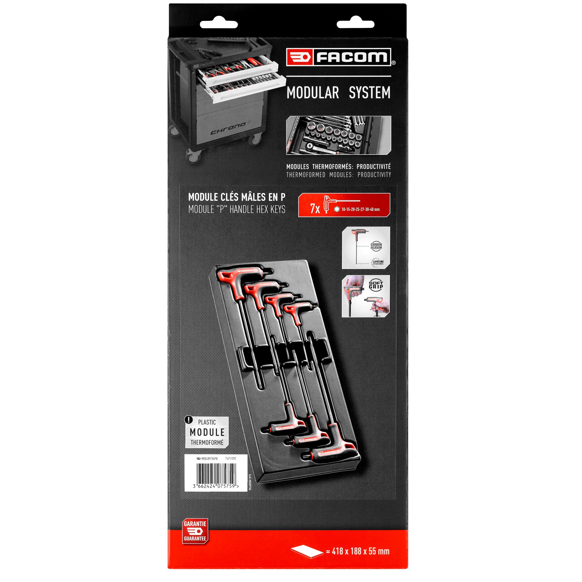 Facom 7-Piece Torx Key Set, Short Arm