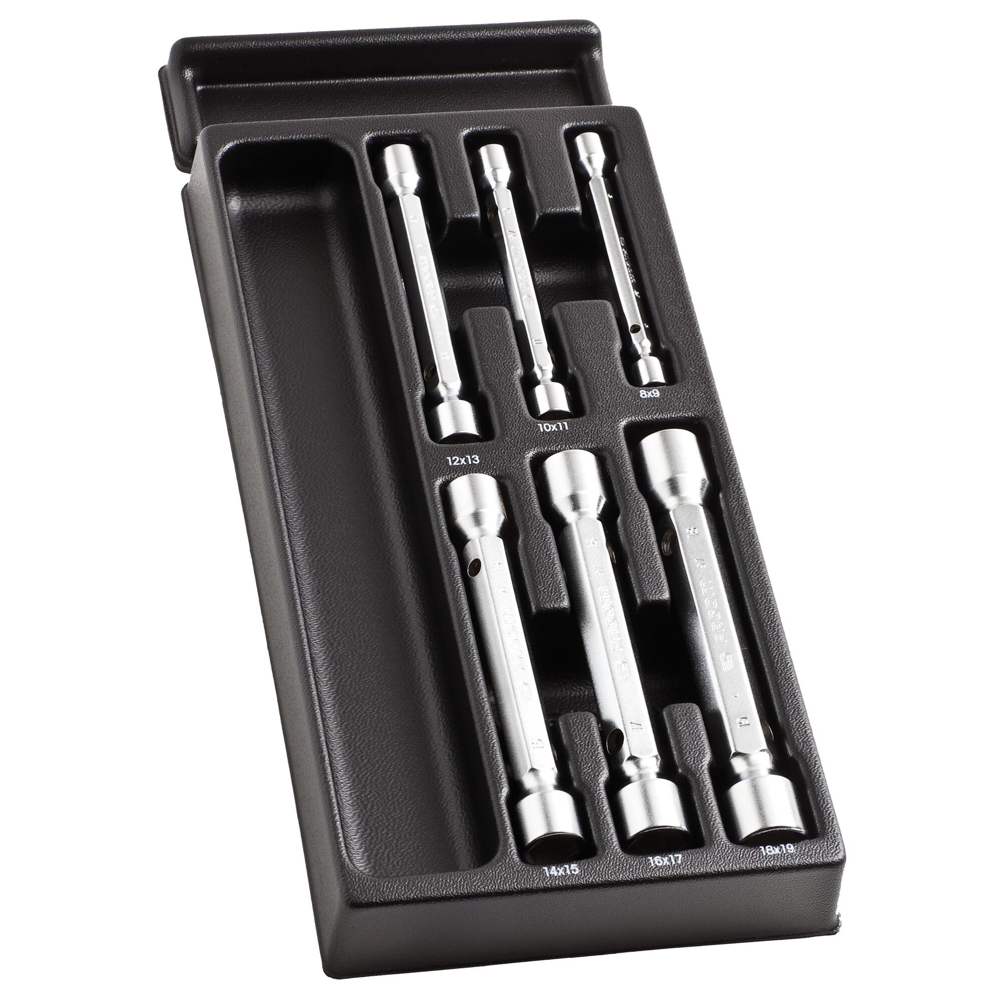 Facom MOD.97 8 x 9 - 10 x 11 - 12 x 13 - 14 x 15 - 16 x 17 - 18 x 19 mm Socket Wrench with Tube Handle, 175mm Overall
