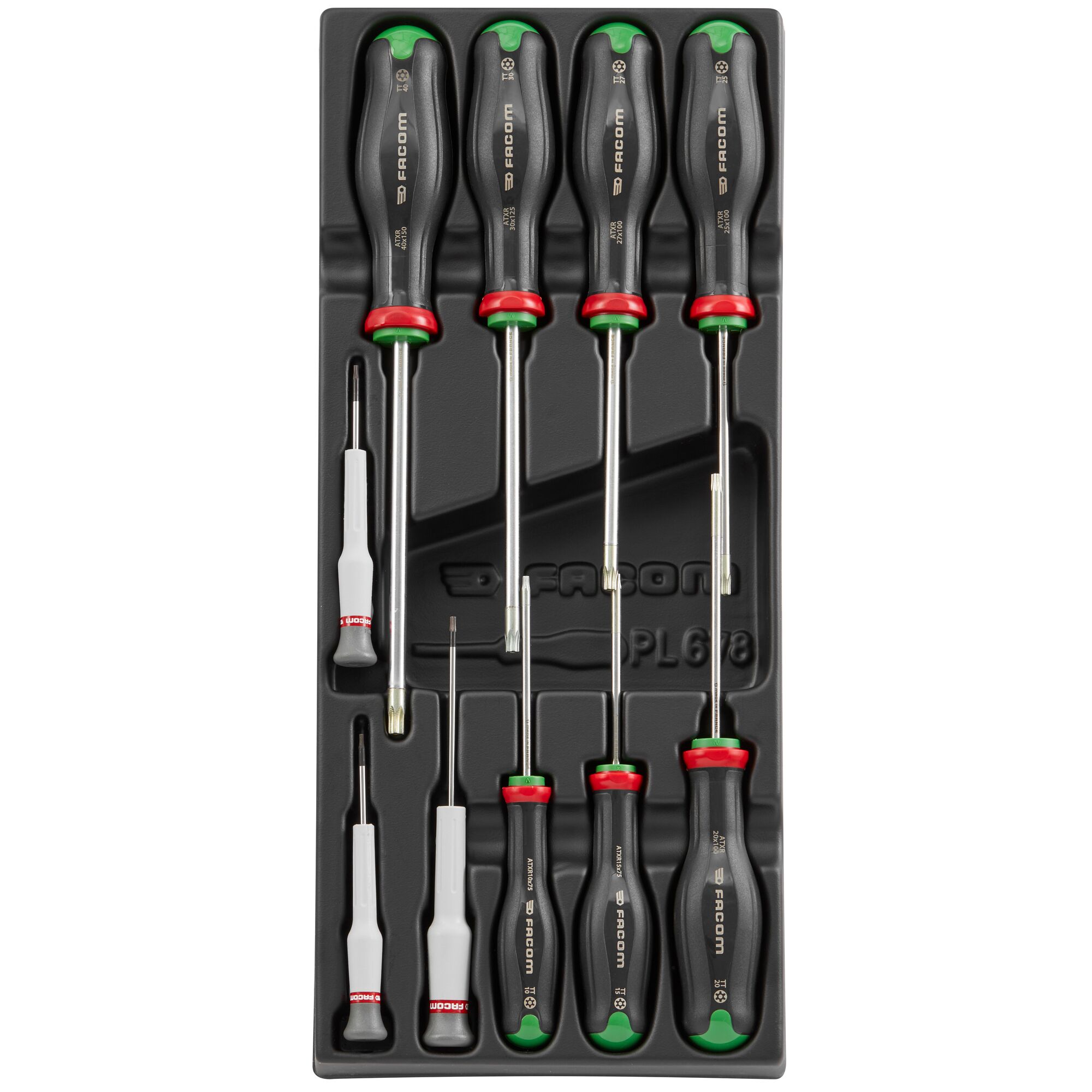 modat6pb Facom Pozidriv, Slotted, Phillips, Hexagon, Torx Standard Screwdriver Set, 10-Piece