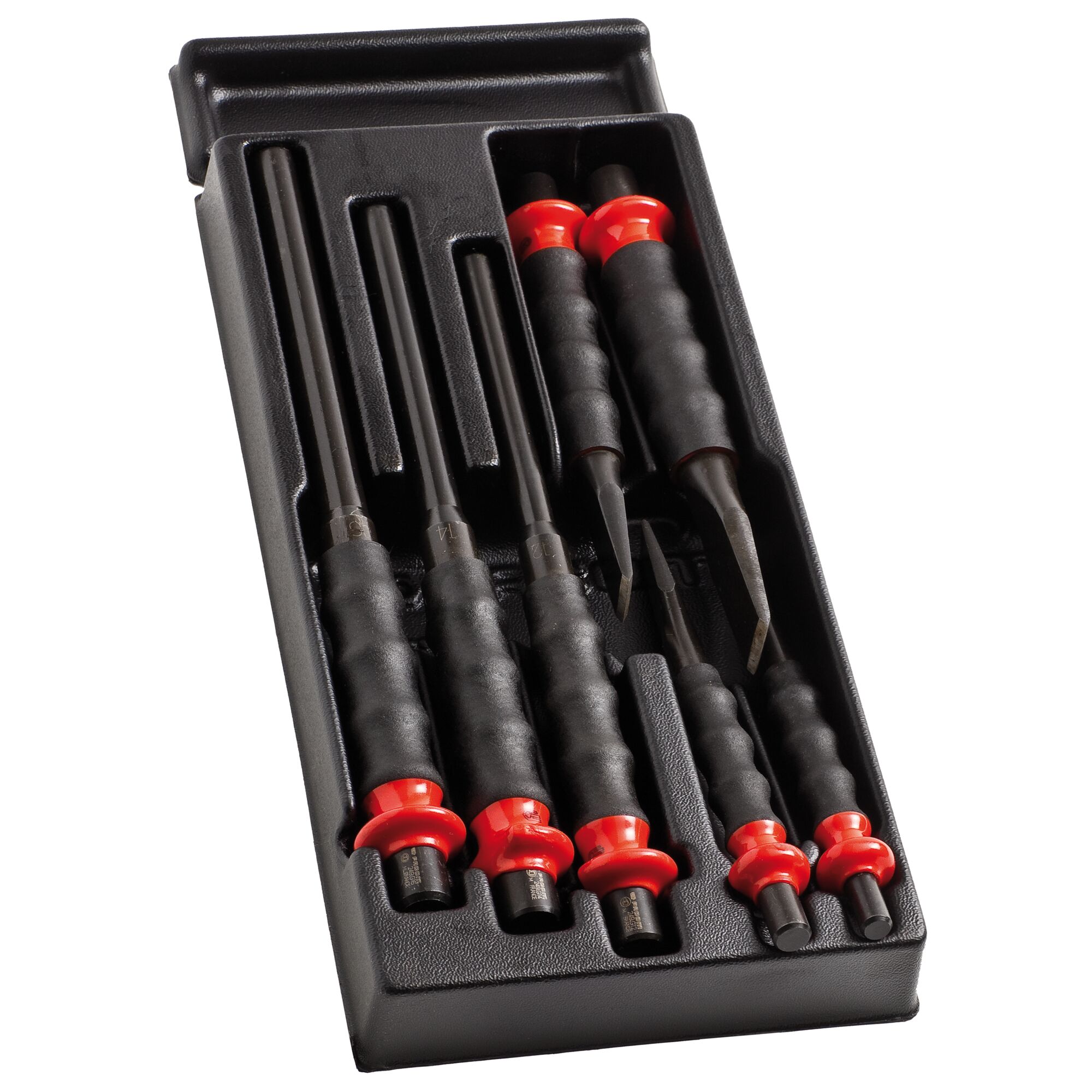 Facom 7-Piece Punch, Long Pin Punch, 175 mm Overall