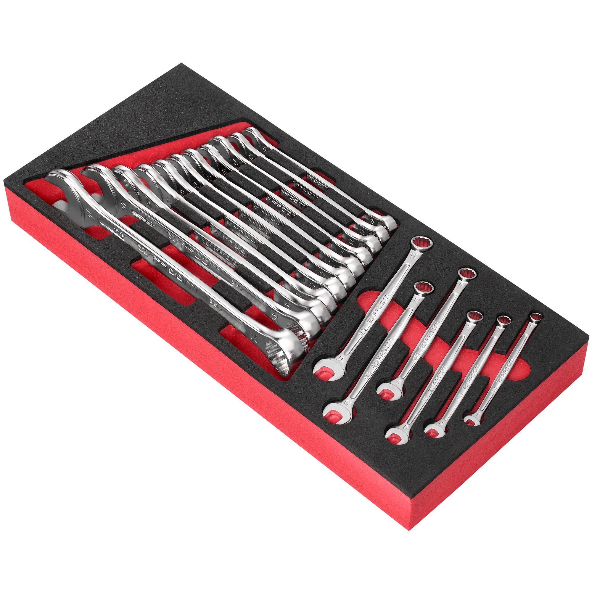 Facom 17-Piece Spanner Set, 6 to 24 mm, Chrome Vanadium Steel