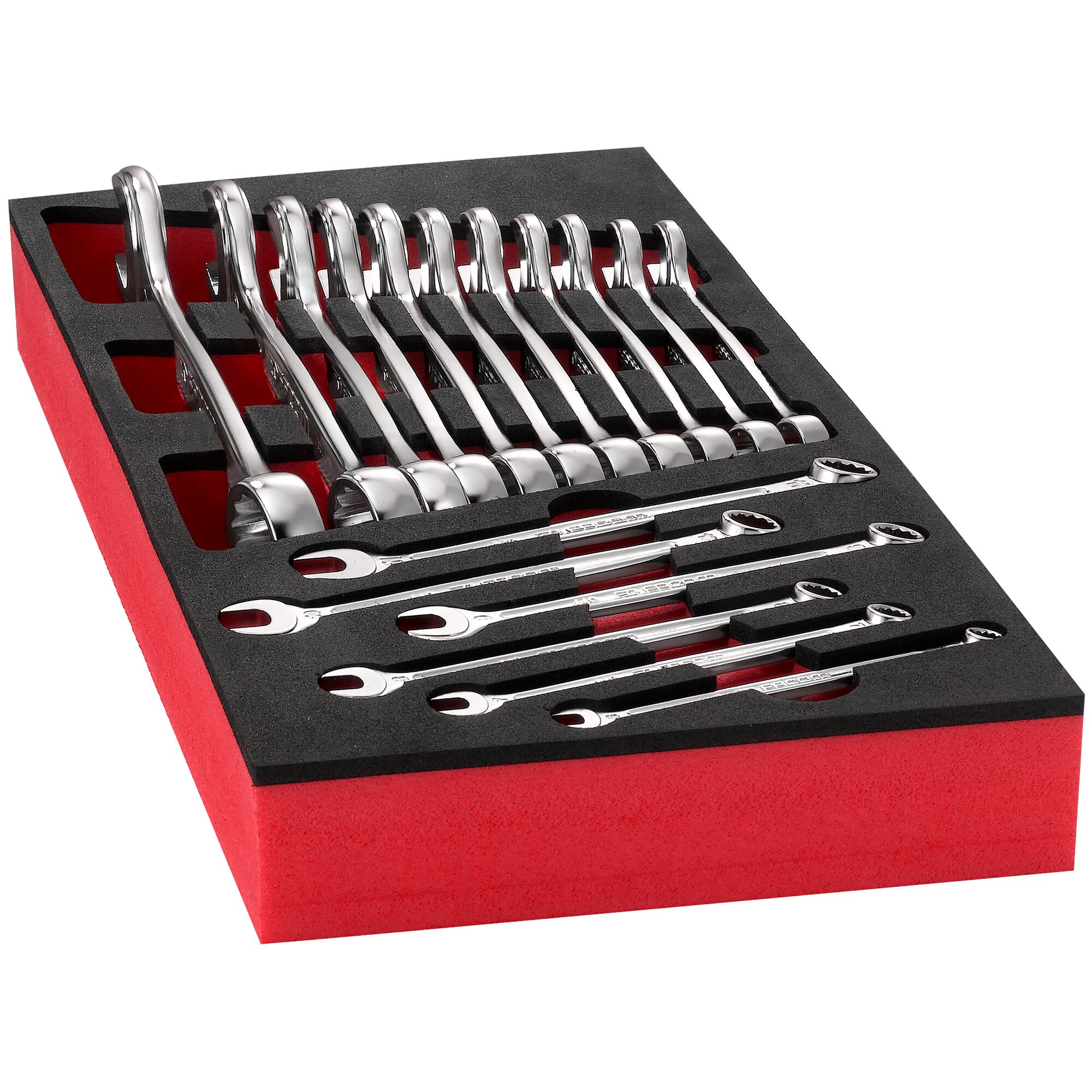 modm440-1pb Facom 17-Piece Spanner Set, 6 to 24 mm, Chrome Vanadium Steel