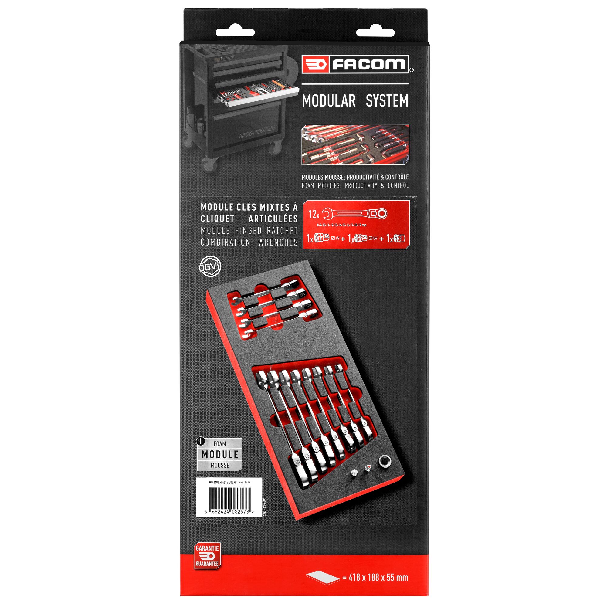 Facom 12-Piece Spanner Set, 8 To 19 mm