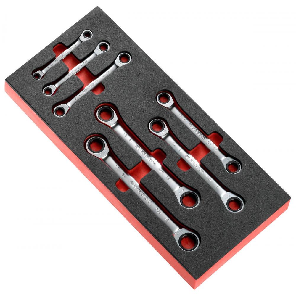 Facom 13-Piece Combination Ratchet Spanner Set, 6 To 19 mm, Foam