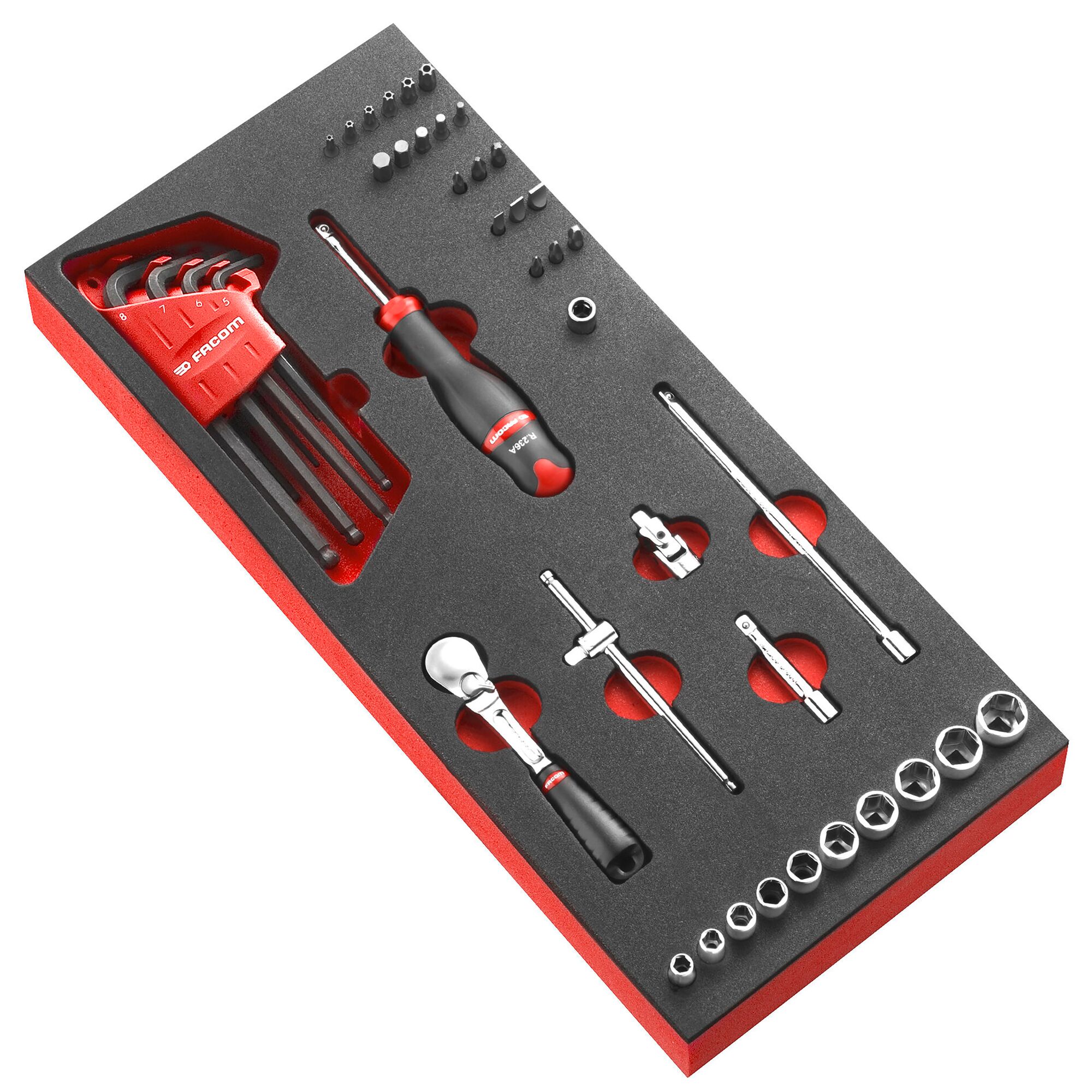 Facom 46-Piece 1/4 in 6 Point Socket Set