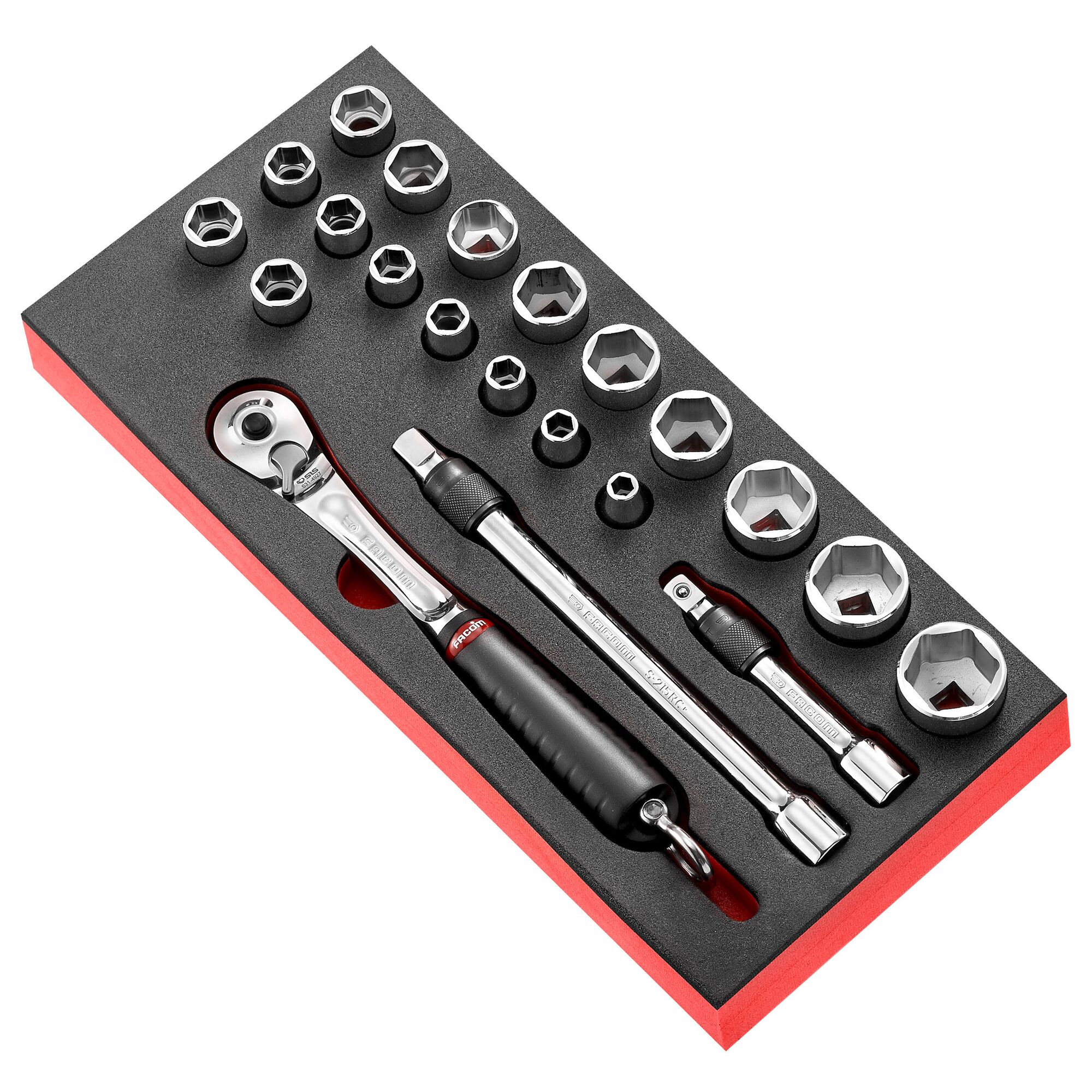Facom 21-Piece 1/2 in 6 Point Socket Set
