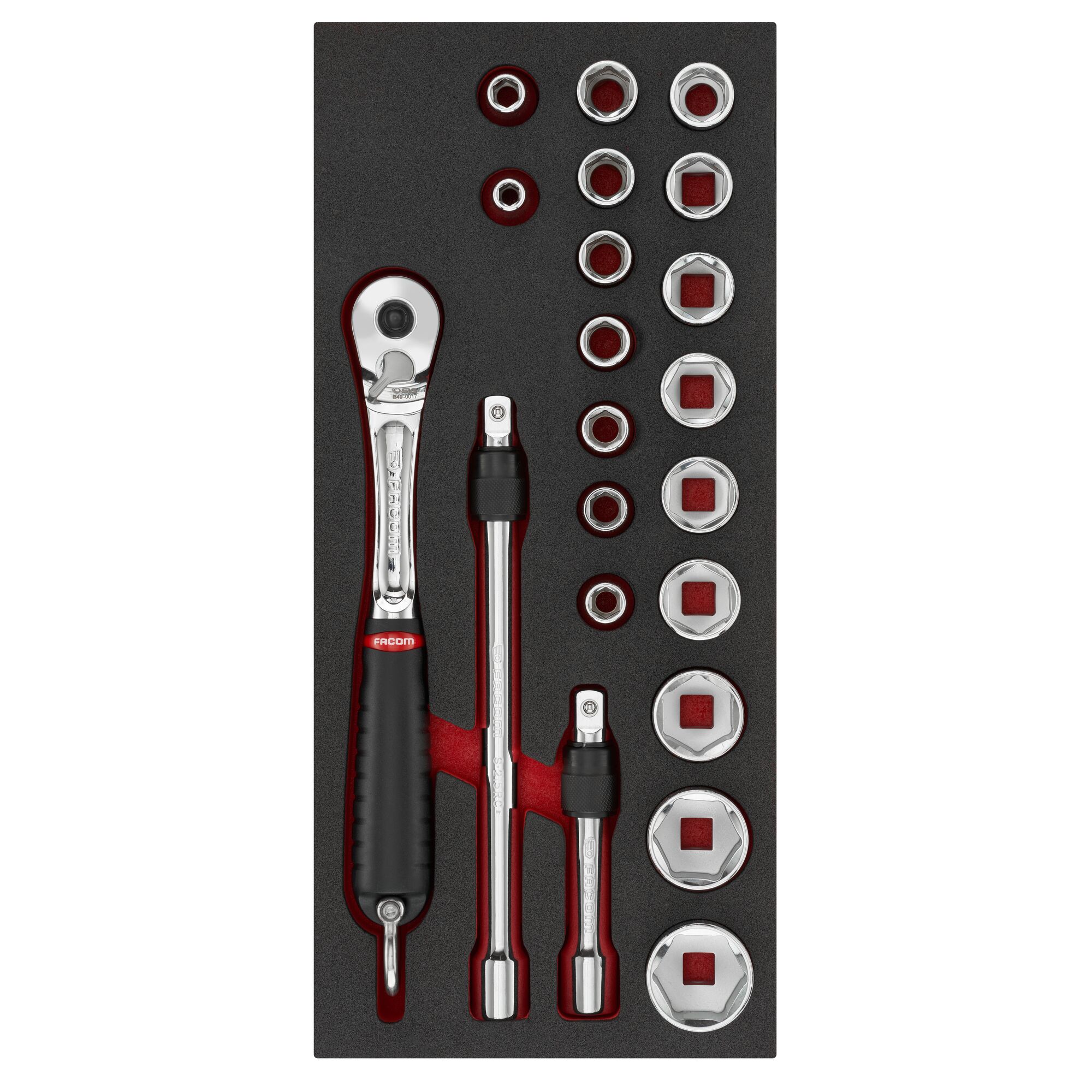 modmsl1sls Facom 21-Piece 1/2 in 6 Point Socket Set