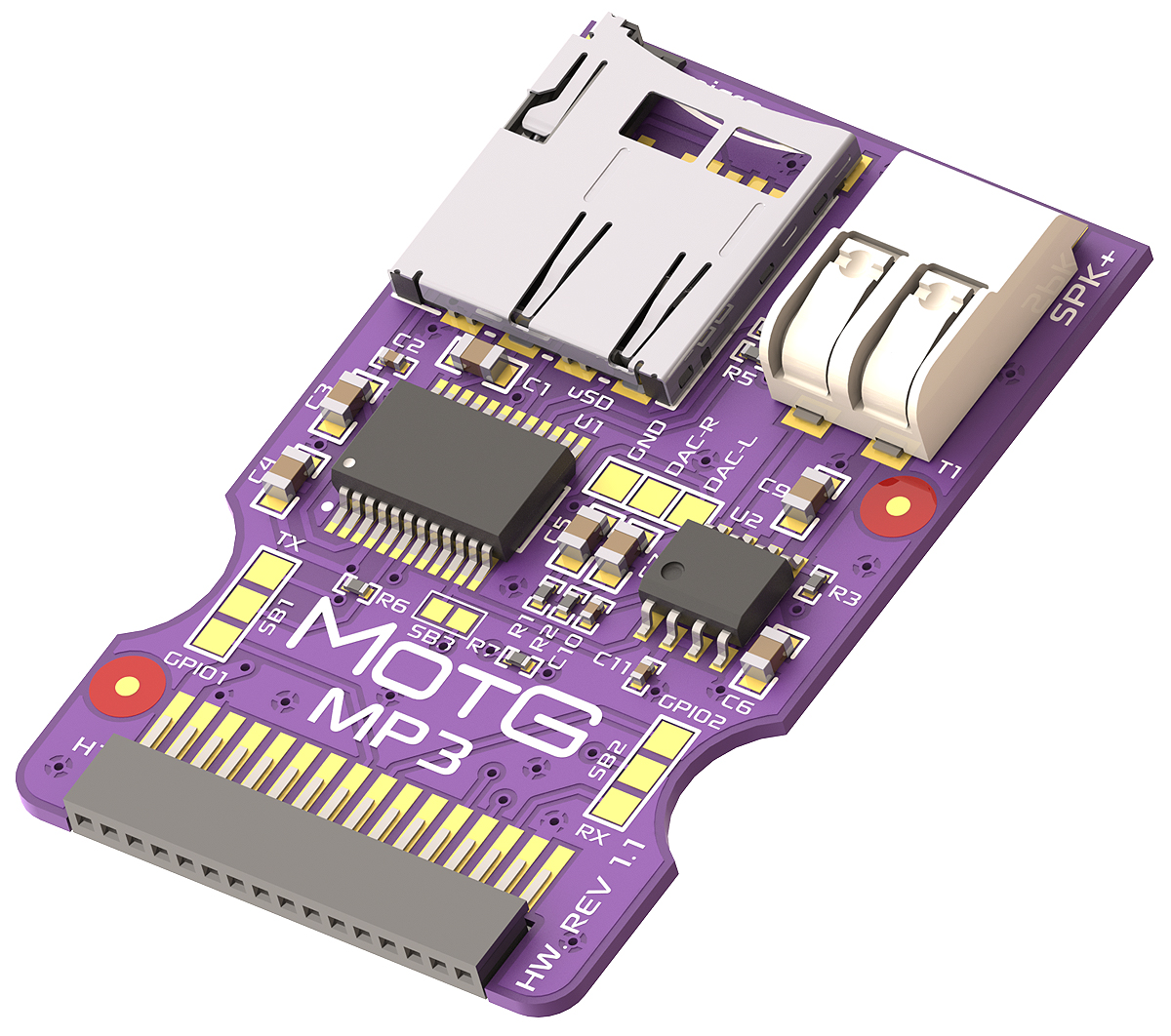 4D Systems MOTG MP3 Add-On Module for gen4 LCD Displays