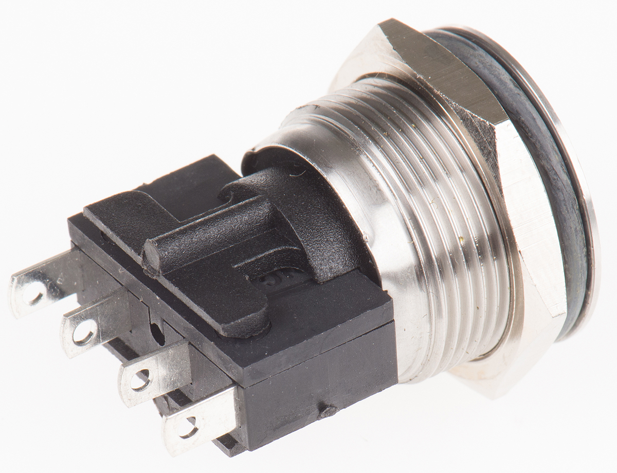 mp0031 Bulgin MP0031 Series Push Button Switch, Momentary, Panel, 19.2 mm Cutout, SPST, IP66