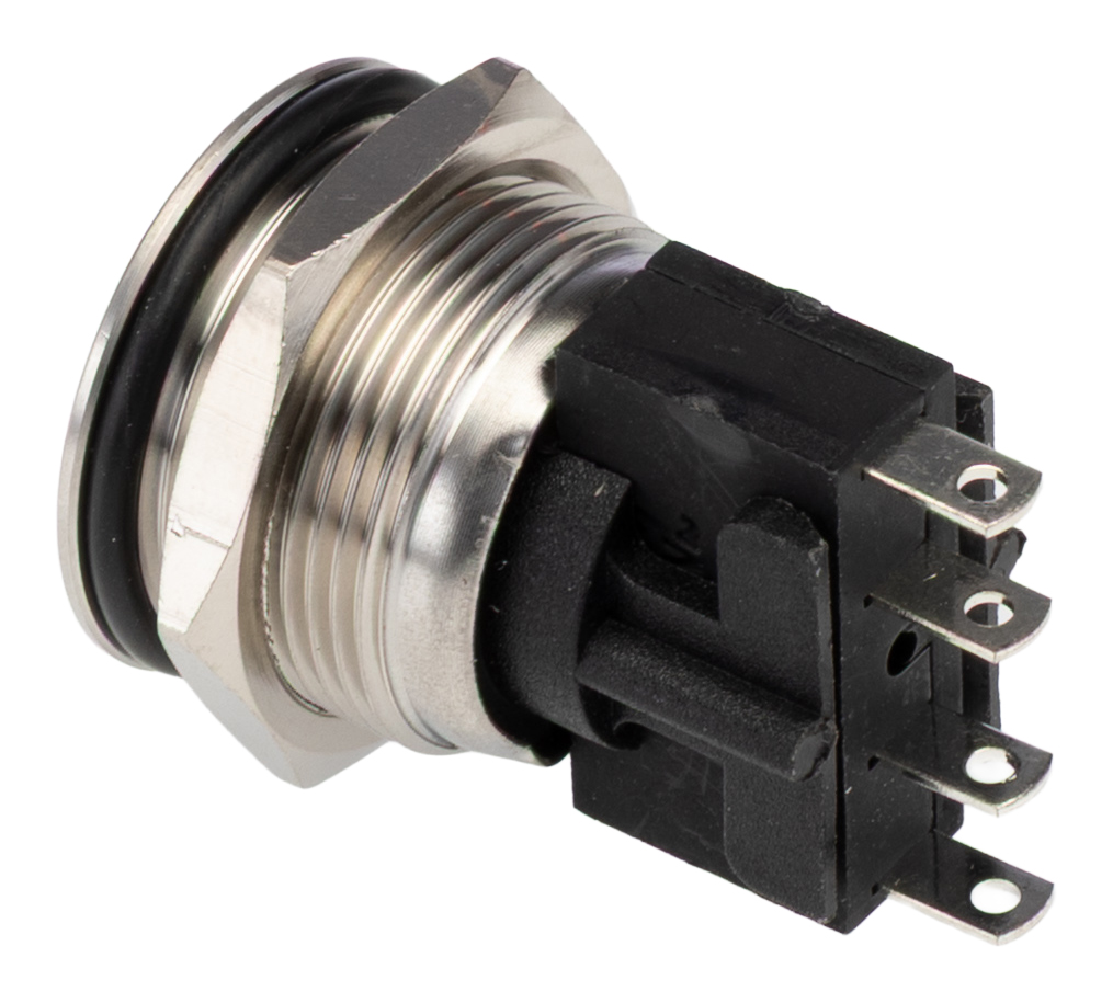 mp0031 Bulgin MP0031 Series Push Button Switch, Momentary, Panel, 19.2 mm Cutout, SPST, IP66