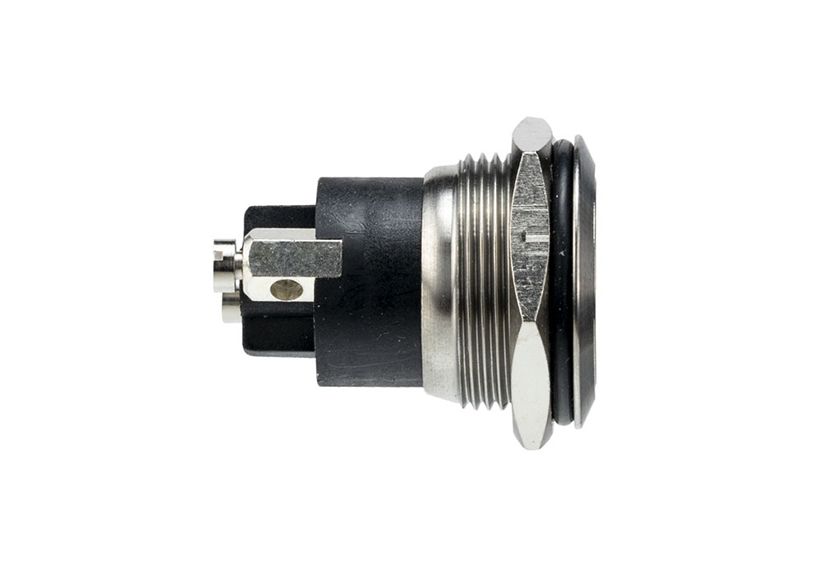 mp0037 Bulgin MP Series Push Button Switch, Momentary, Screw, 19.2 mm Cutout, SPST, IP68, 50 V dc 50 V ac