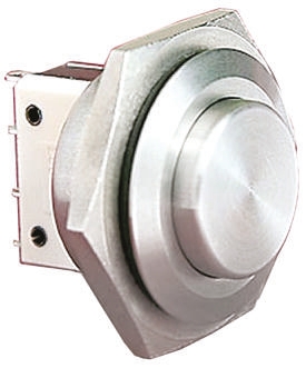 Bulgin Push Button Switch, Momentary, Panel, 25.8 mm Cutout, SPST, IP66 250 V ac