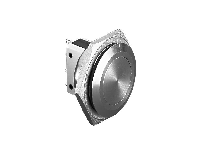 mp0038 Bulgin Push Button Switch, Momentary, Panel, 25.8 mm Cutout, SPST, IP66 250 V ac