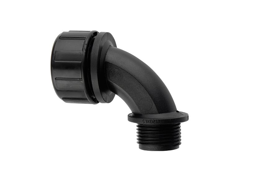 Flexicon Black, Conduit Fitting, 40 mm Nominal Size, M40, Nylon, Black IP40 rating