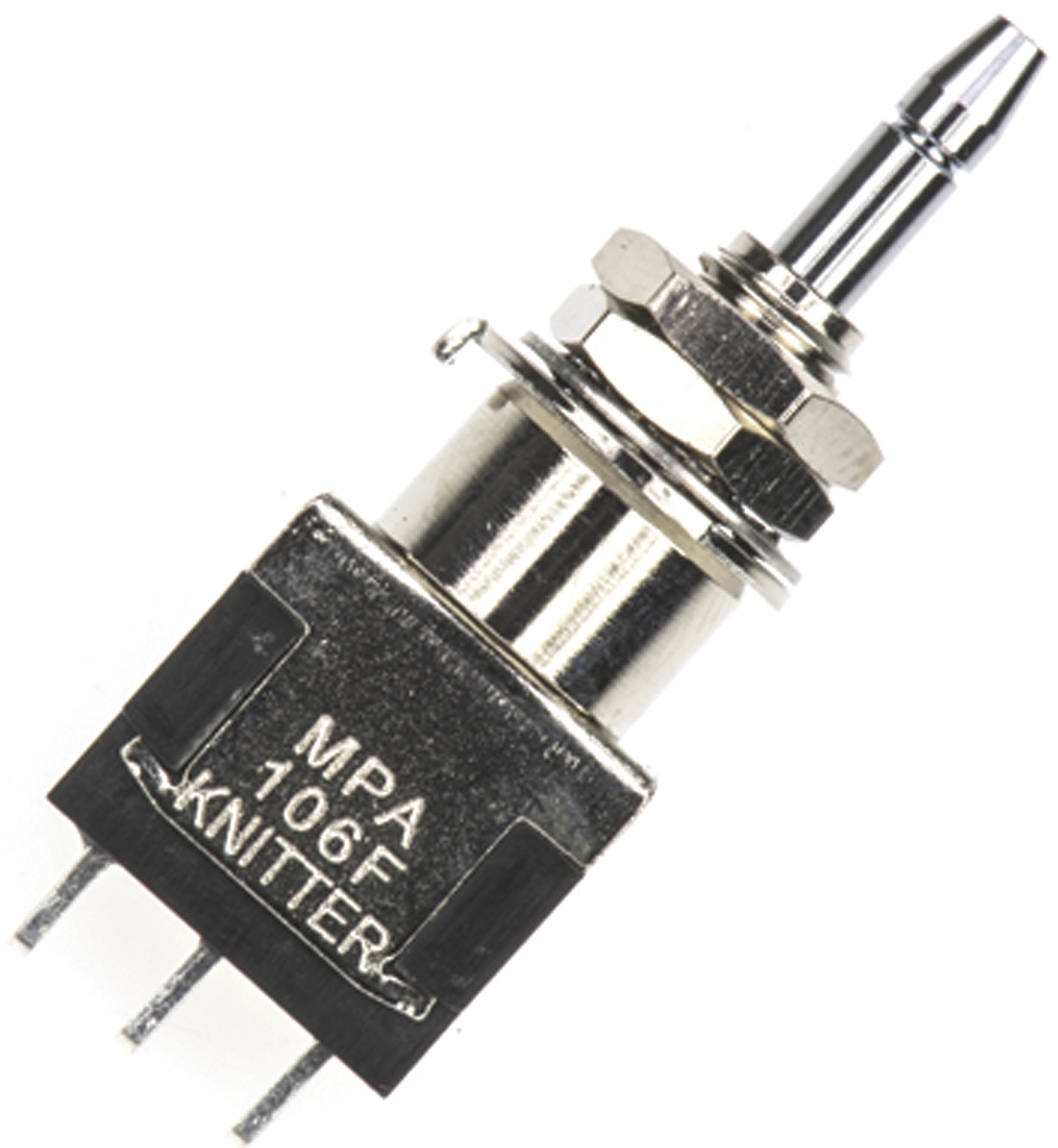 mpa-106-f KNITTER-SWITCH MPA Series Miniature Push Button Switch, Momentary, Panel, 6.2 mm Cutout, SPDT, White LED, IP67 250 V ac