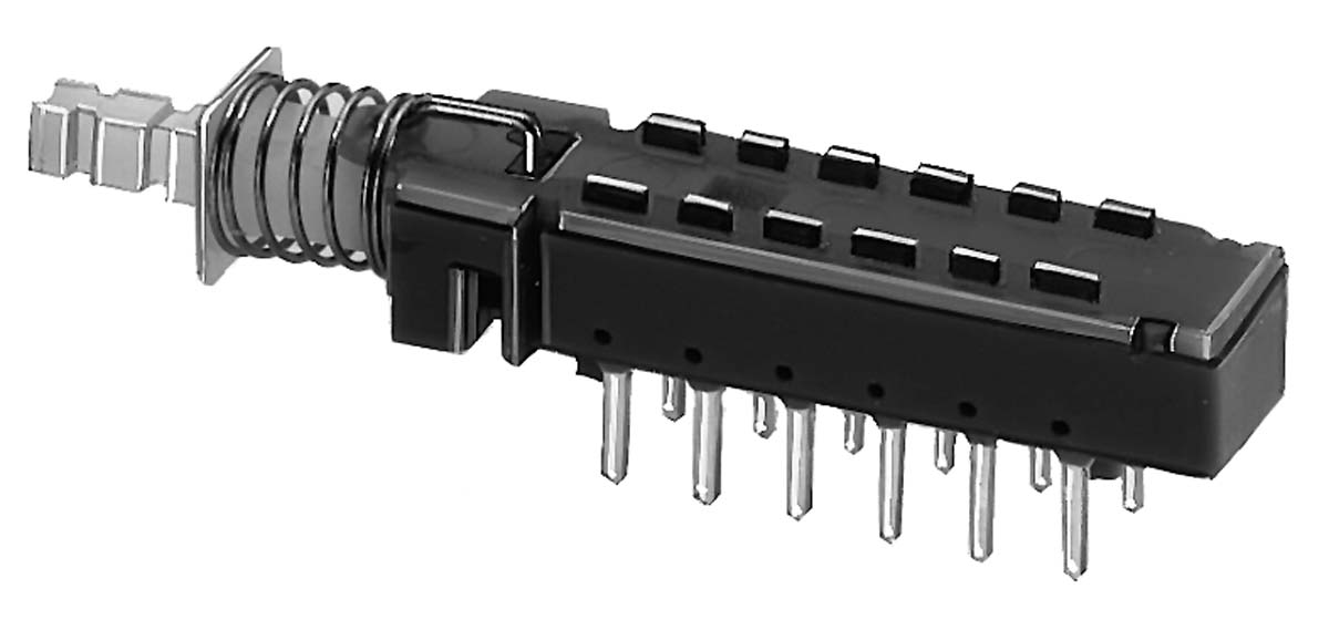 KNITTER-SWITCH MPB Series Miniature Push Button Switch, Latching, PCB, DPDT, IP40, IP67, 25 V dc 100 V ac