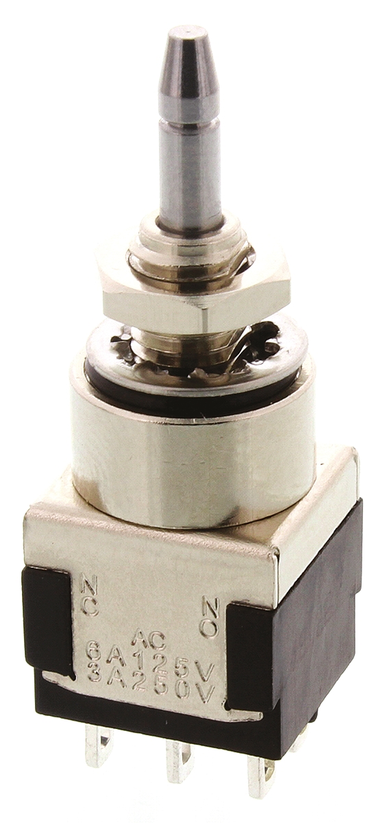 KNITTER-SWITCH MP Series Miniature Push Button Switch, Momentary, Panel, 5.6 mm Cutout, DPDT, White LED, IP67 250 V ac