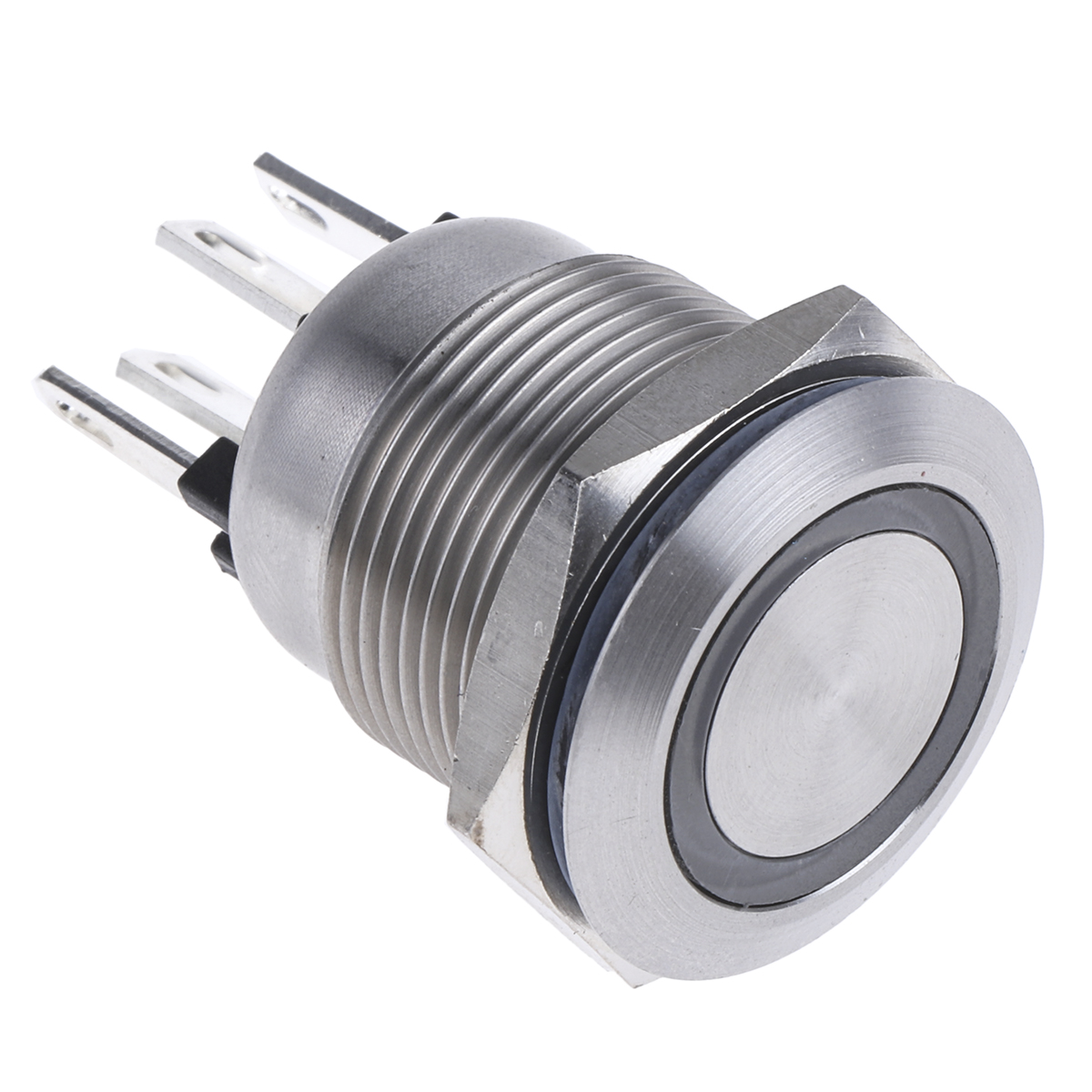 Bulgin MPI002 Series Illuminated Push Button Switch, Momentary, Panel, 19.2 mm Cutout, SPST, Green, Red LED, IP66, 24 V