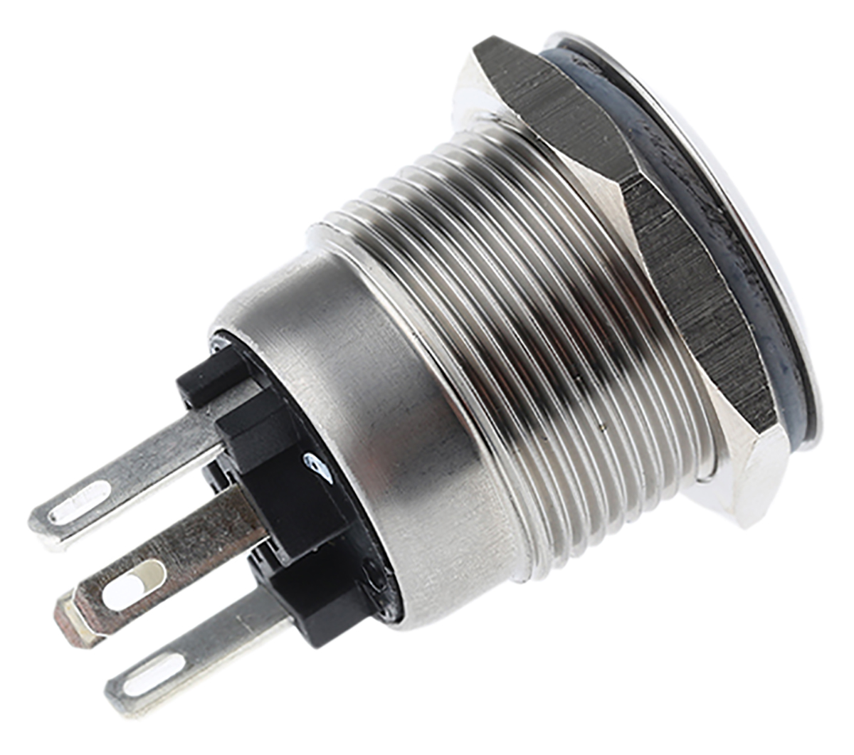 mpi00228d4 Bulgin MPI002 Series Illuminated Push Button Switch, Momentary, Panel, 19.2 mm Cutout, SPST, Blue, Red LED, IP66, 24 V