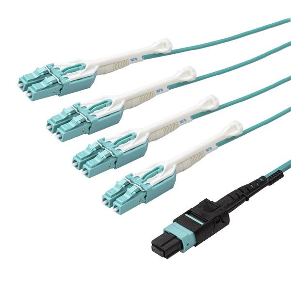 StarTech.com OM3 Fibre Optic Cable, 125 μm, Aqua, 2 m