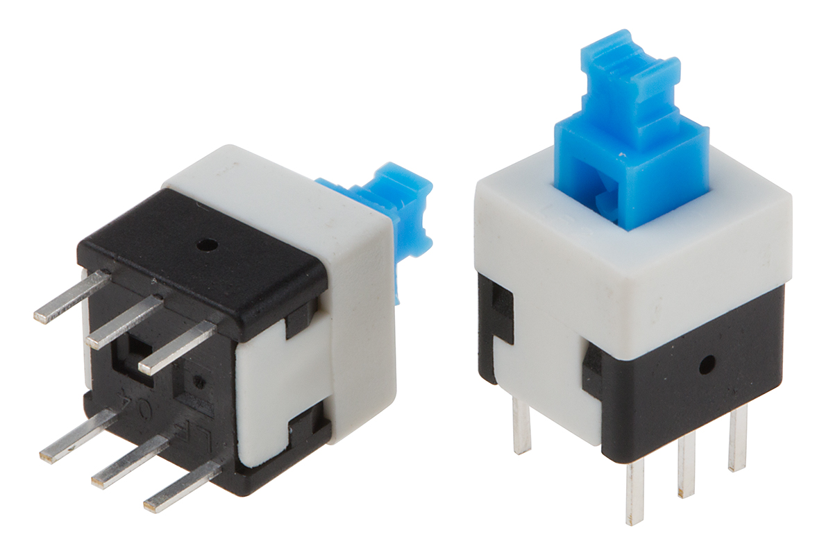 KNITTER-SWITCH MPSA Series Push Button Switch, Momentary, PCB, DPDT, IP40, IP67, 30 V dc 250 V ac