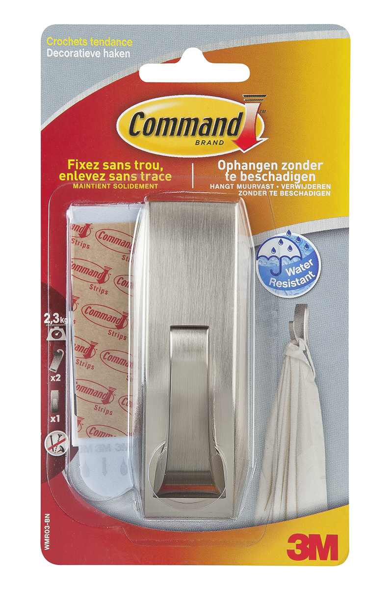 3M Command White 2.2 kg Adhesive Hook x 1 Per Pack
