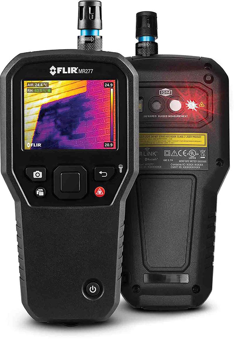 FLIR MR277 Moisture Meter, ±1.5 % Accuracy, Digital Display, Battery-Powered
