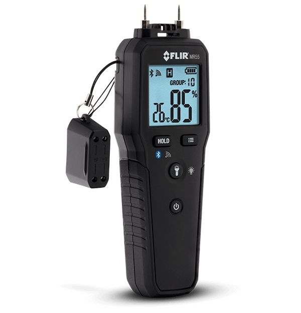 mr55 FLIR MR55 Moisture Meter, ±1 (Temperature) °C, ±2 (Building Material) %, ±2 (Relative Humidity) % Accuracy, Digital