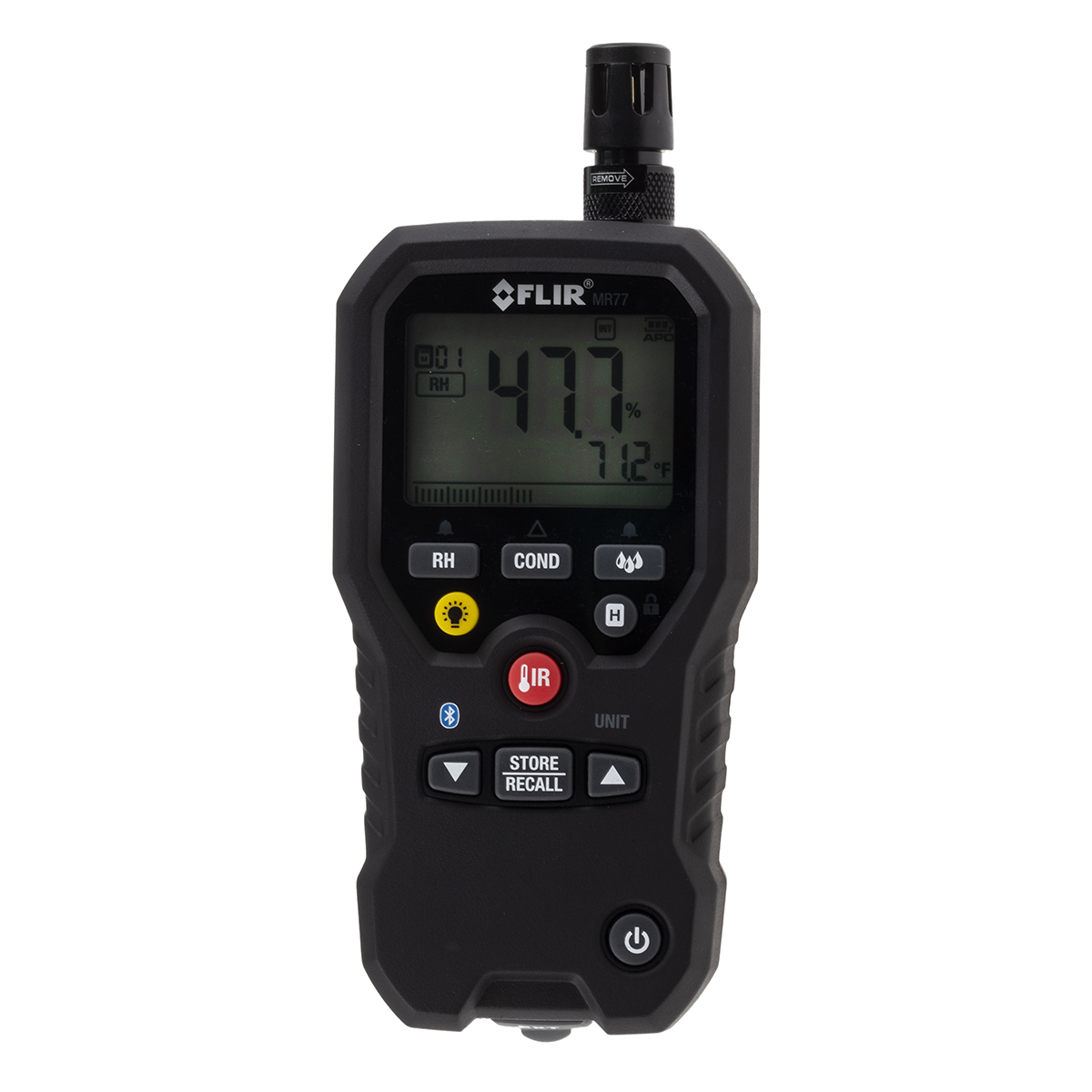 mr77 FLIR MR77 Moisture Meter, ±2.5 (Relative Humidity) %RH, ±2 (Sensor Temperature) °C, ±2 (Vapor Pressure) %, ±3.5 (IR