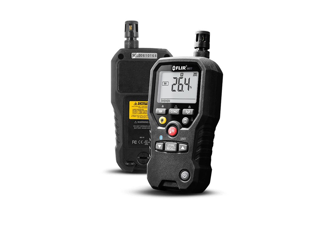 mr77 FLIR MR77 Moisture Meter, ±2.5 (Relative Humidity) %RH, ±2 (Sensor Temperature) °C, ±2 (Vapor Pressure) %, ±3.5 (IR