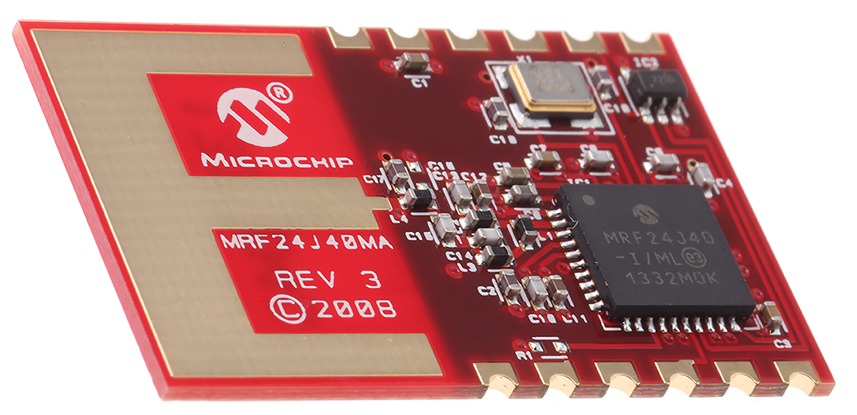 Microchip ZigBee Transceiver, 12-Pin Module