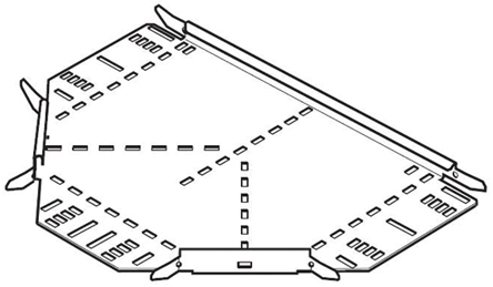 Legrand Medium Duty Equal Tee Pre-Galvanised Steel Cable Tray Accessory, 100mm Width, 25 mm Depth