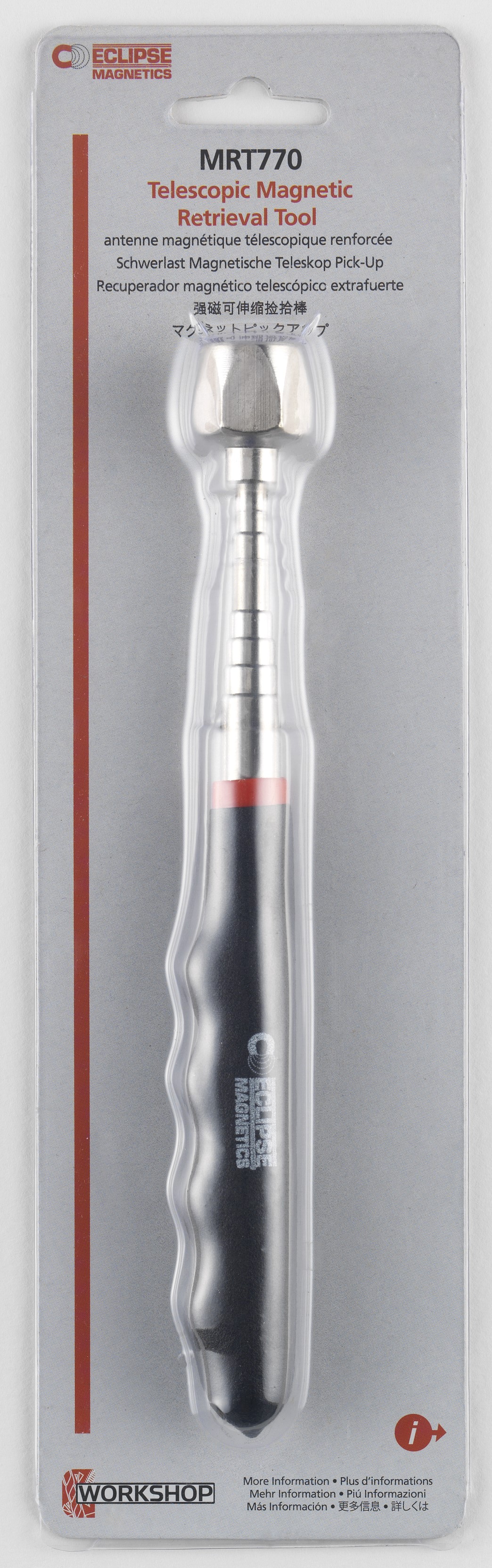 mrt770 Eclipse Magnetic Pick Up Tool 7 kg Extendable Pick Up Tool, 770 mm Rubber Handle Stainless Steel