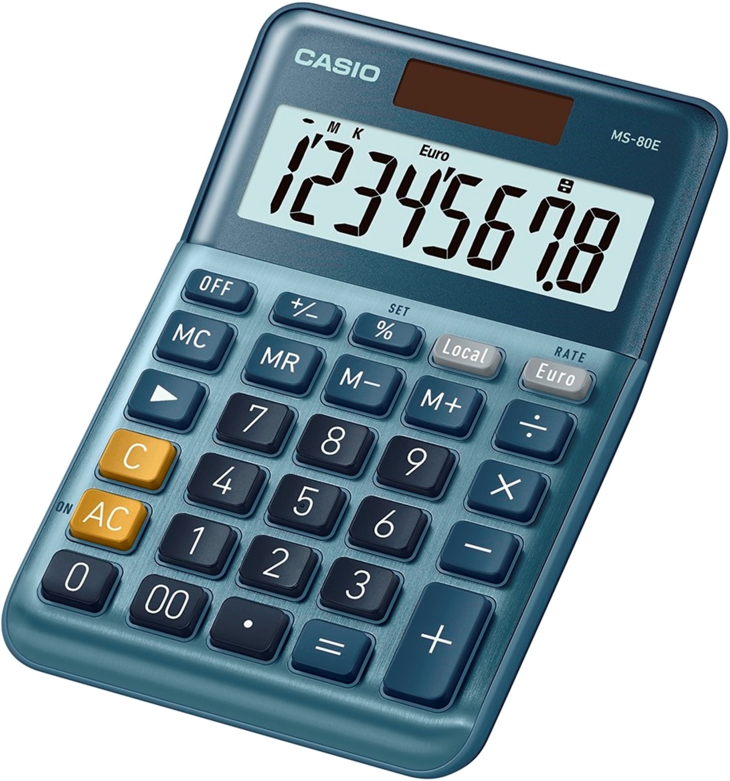 Casio MS-80E Solar Power Supply, Battery Powered Desktop Calculator