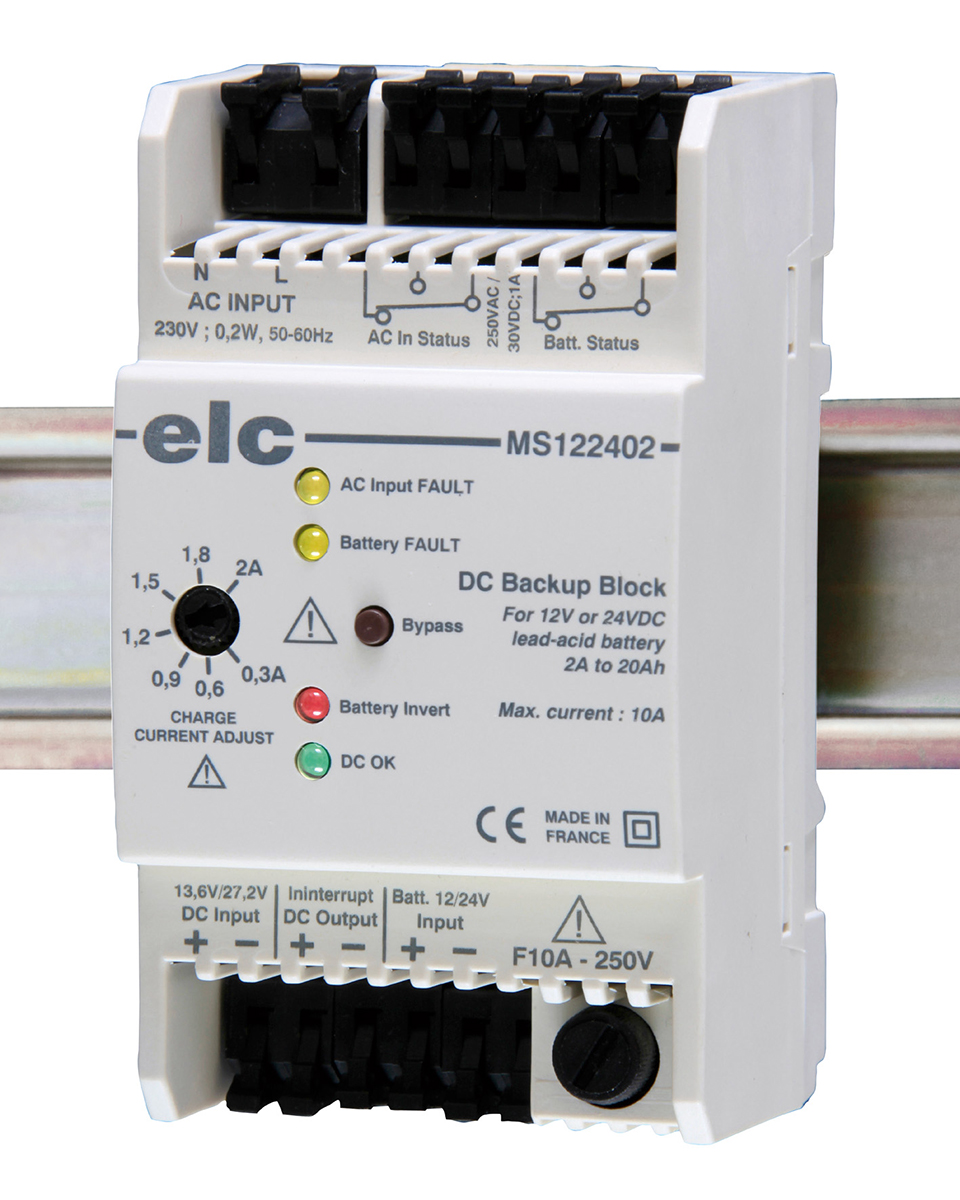 ELC 230V ac Input DIN Rail Backup Module 0.2 W MS122402