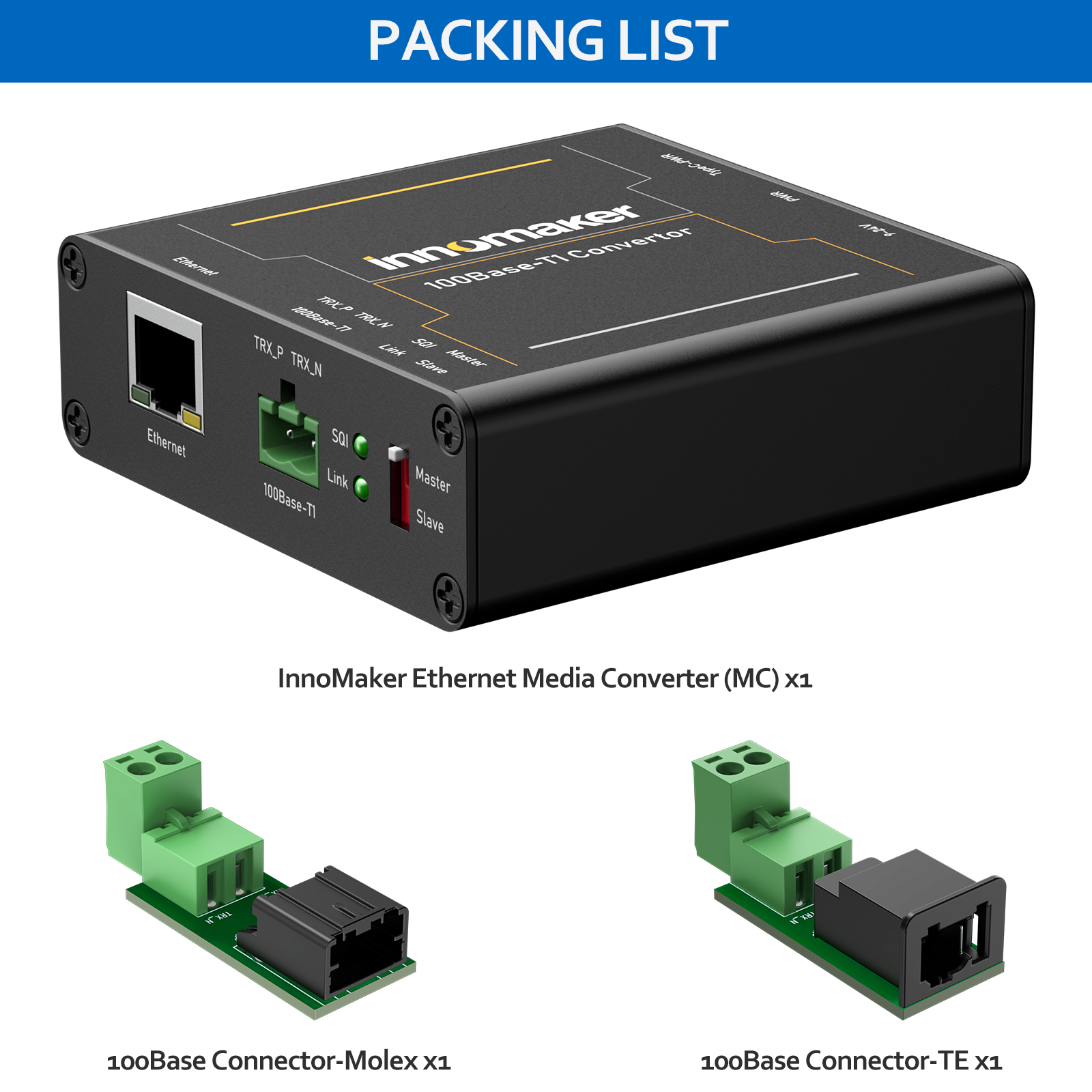 ms126 Innomaker RJ45 Ethernet Media Converter, 100Mbit/s