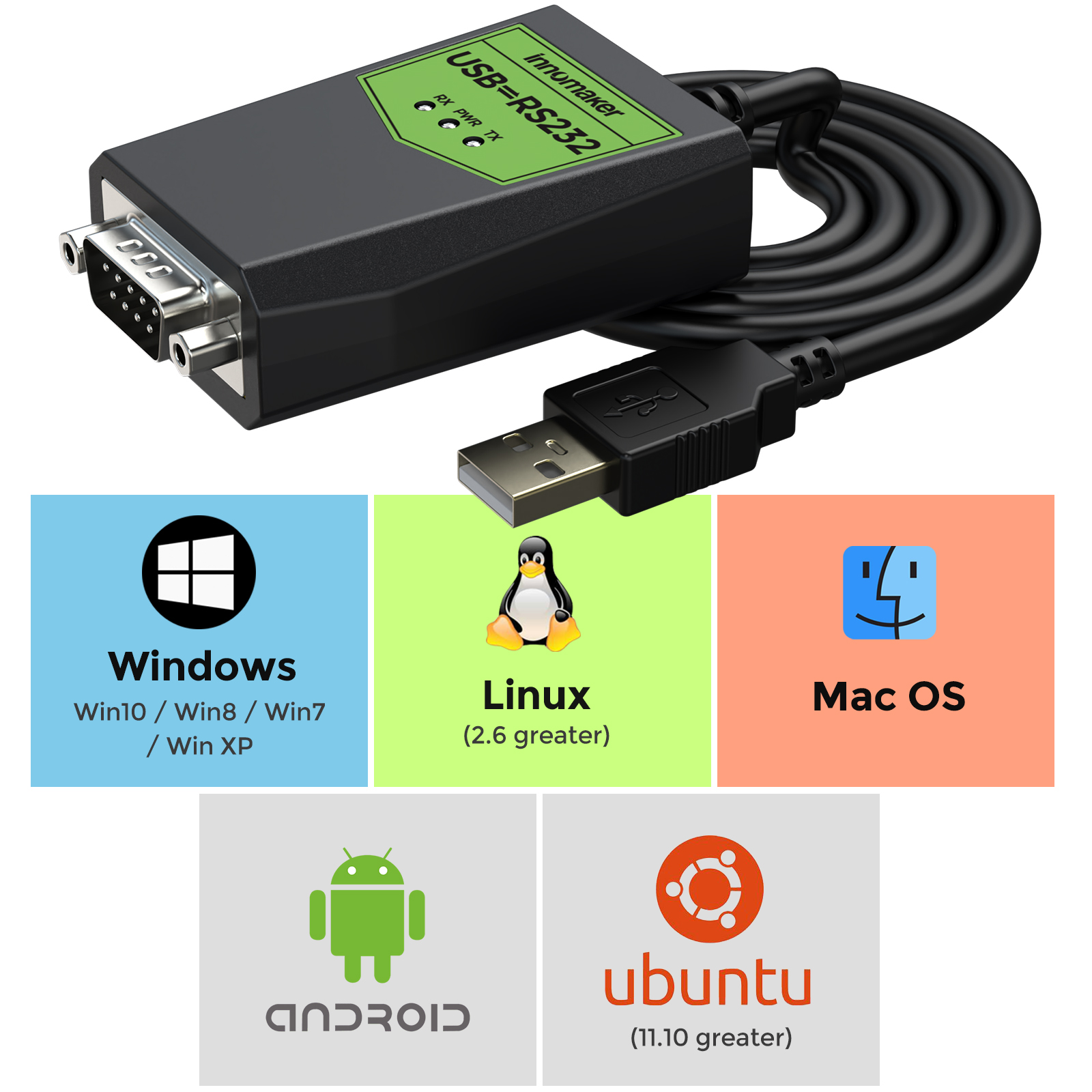 ms132 Innomaker USB to Male to RS232 Male Connector Cable