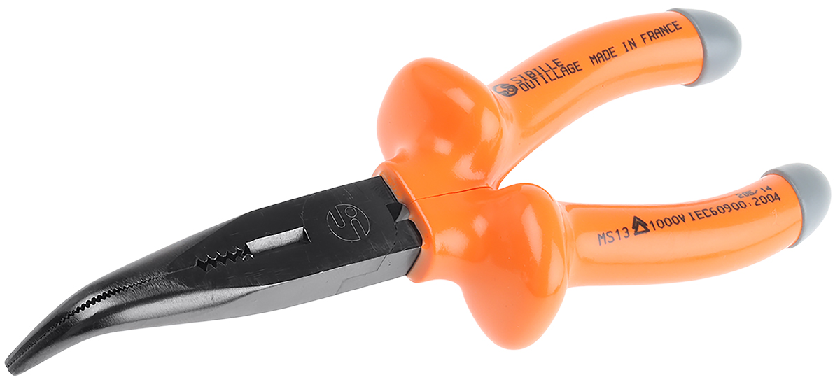 Penta 1-Piece Long Nose Plier Smooth, 185 mm Overall VDE/1000V Approved, 48mm Jaw