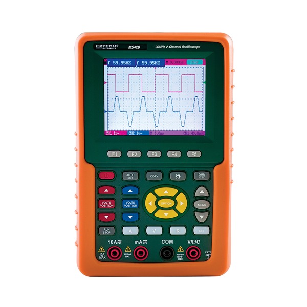 Extech MS420 Series, 20 MHz Portable Oscilloscope, 2 Channels