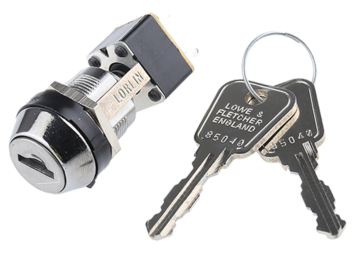 Lorlin Key Switch, DPDT, 4A 2-Way Flat-Key