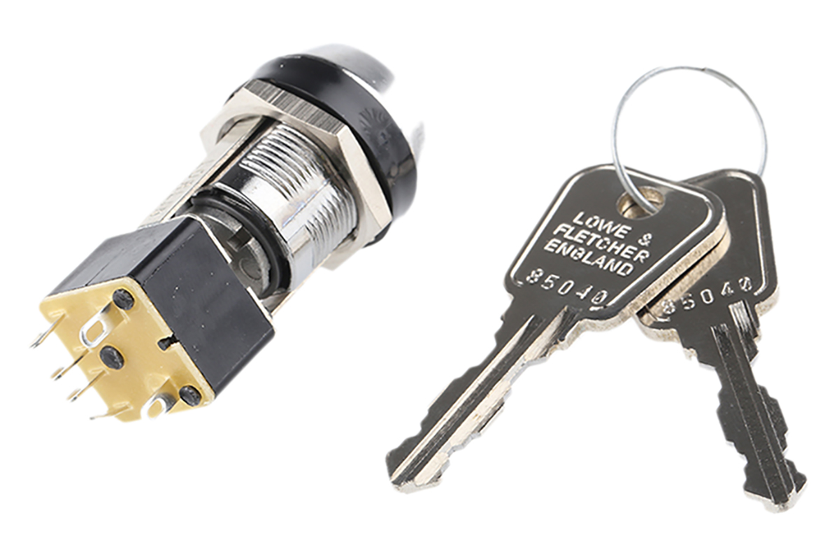 msl8605b Lorlin Key Switch, DPDT, 4A 2-Way Flat-Key