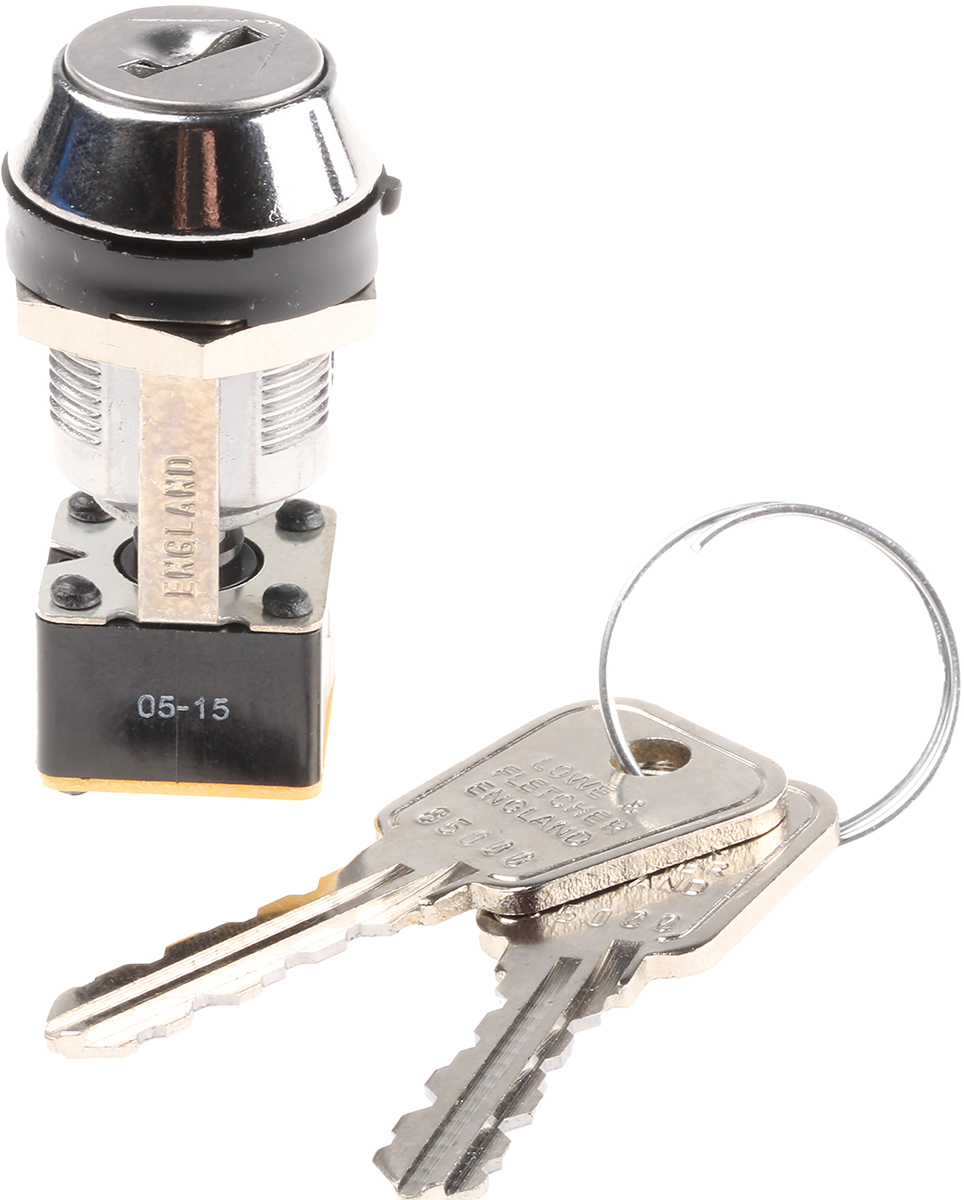 msl8606b Lorlin Key Switch, DPDT, 4A 2-Way Flat-Key