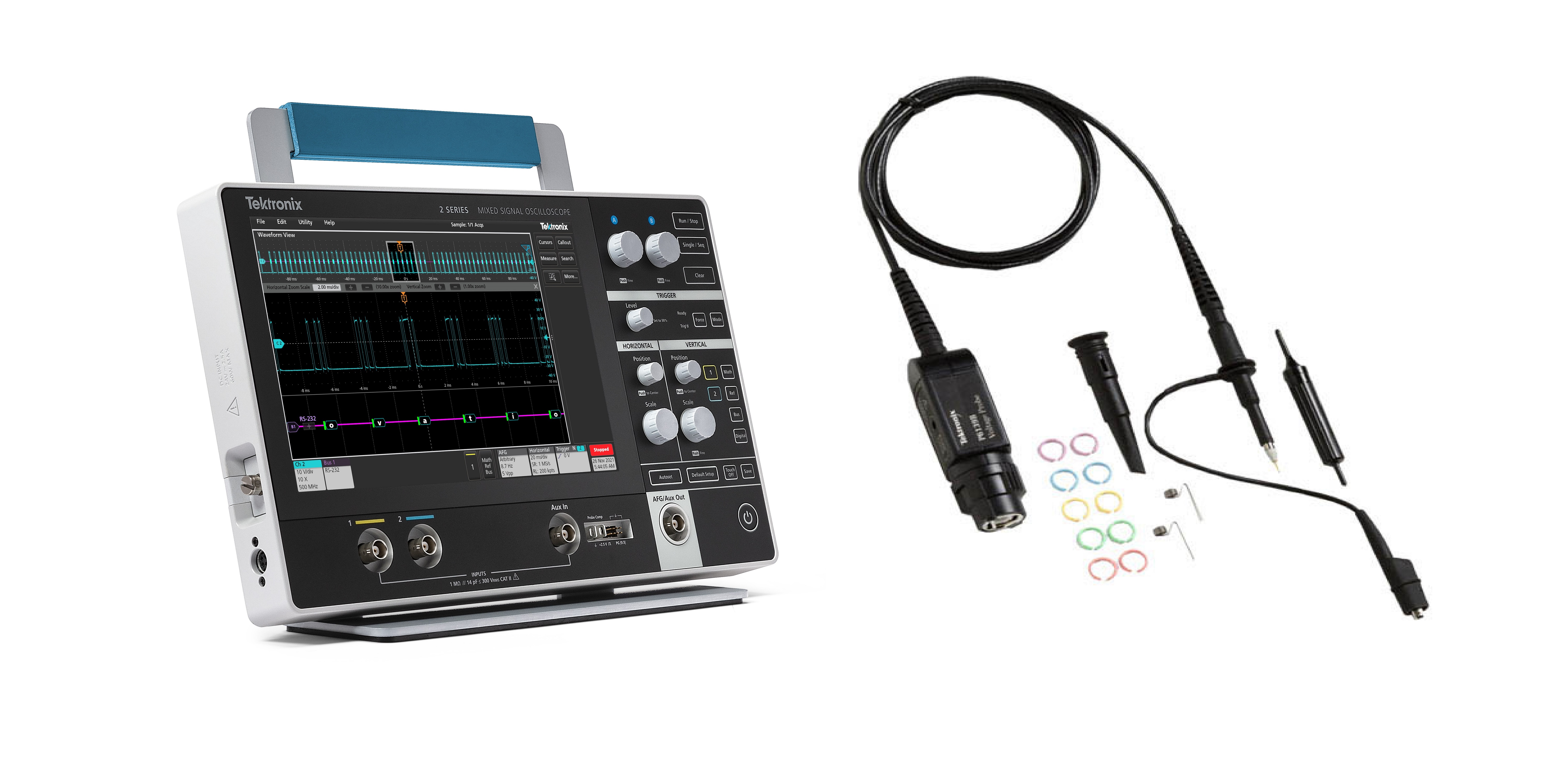 Tektronix MSO2 Series, 500 MHz Portable Oscilloscope, 2 Channels - RSCAL