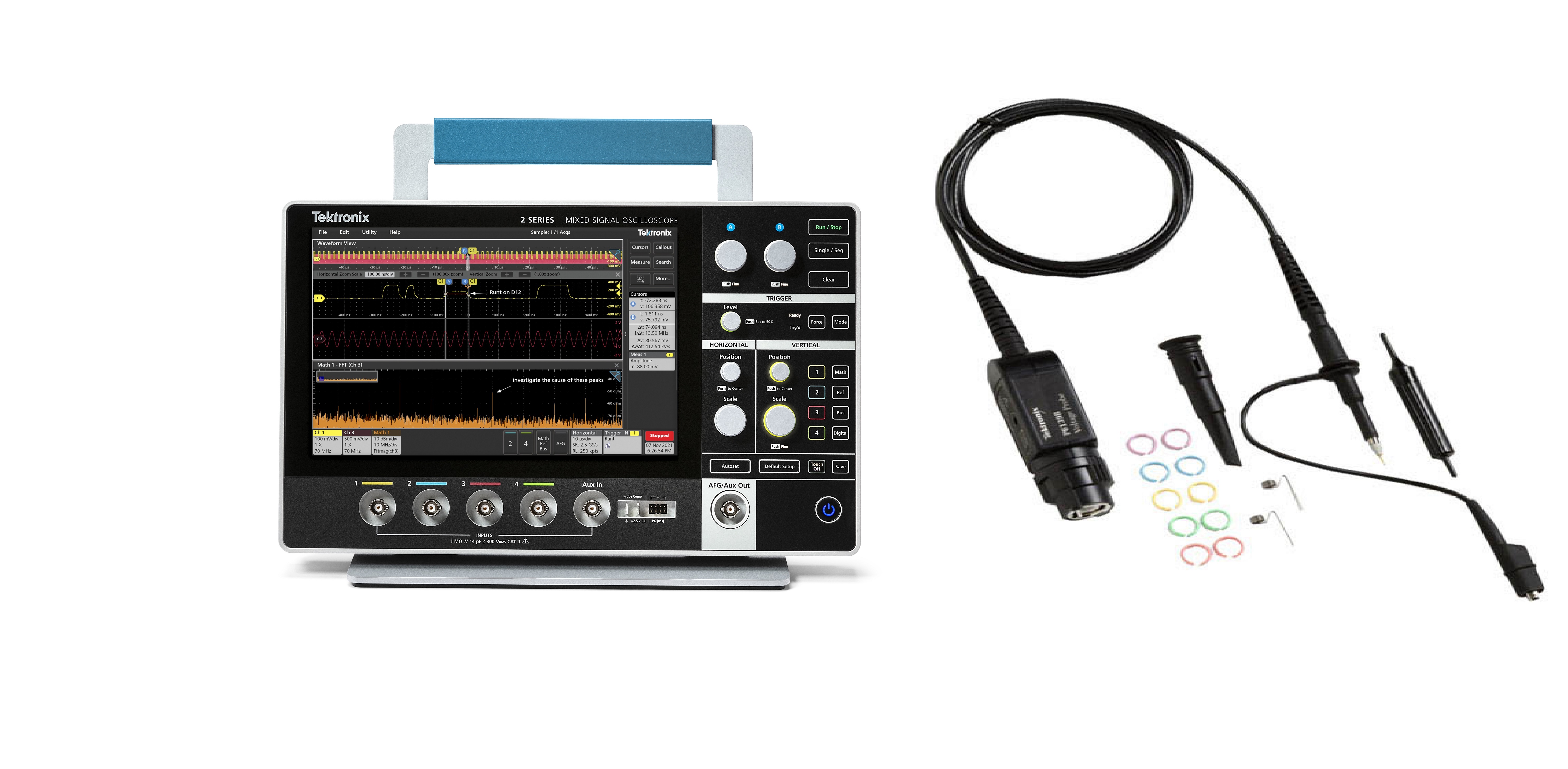 Tektronix MSO2 Series, 500 MHz Portable Oscilloscope, 18 Channels - RSCAL