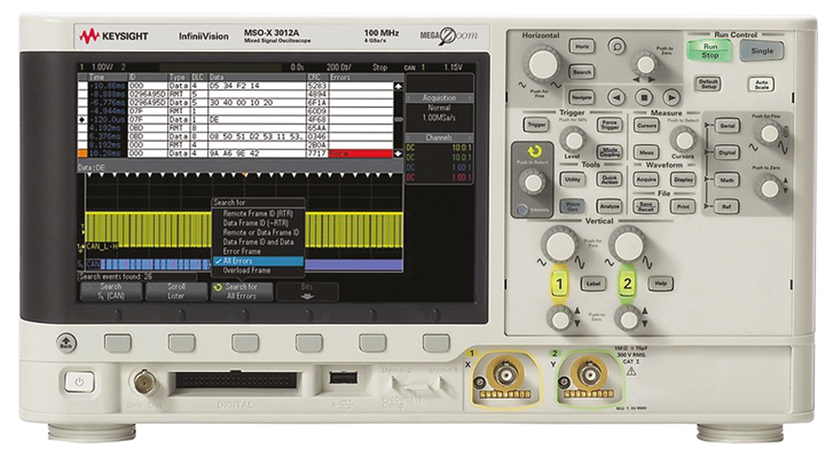 Keysight Technologies InfiniiVision 3000 X Series, 100 MHz Oscilloscope 16-Channel