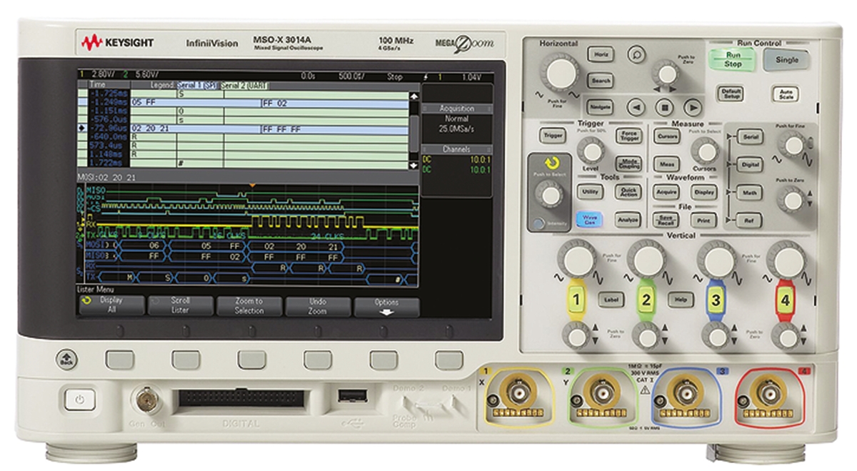 Keysight Technologies InfiniiVision 3000A X Series, 100 MHz Bench Oscilloscope 16-Channel