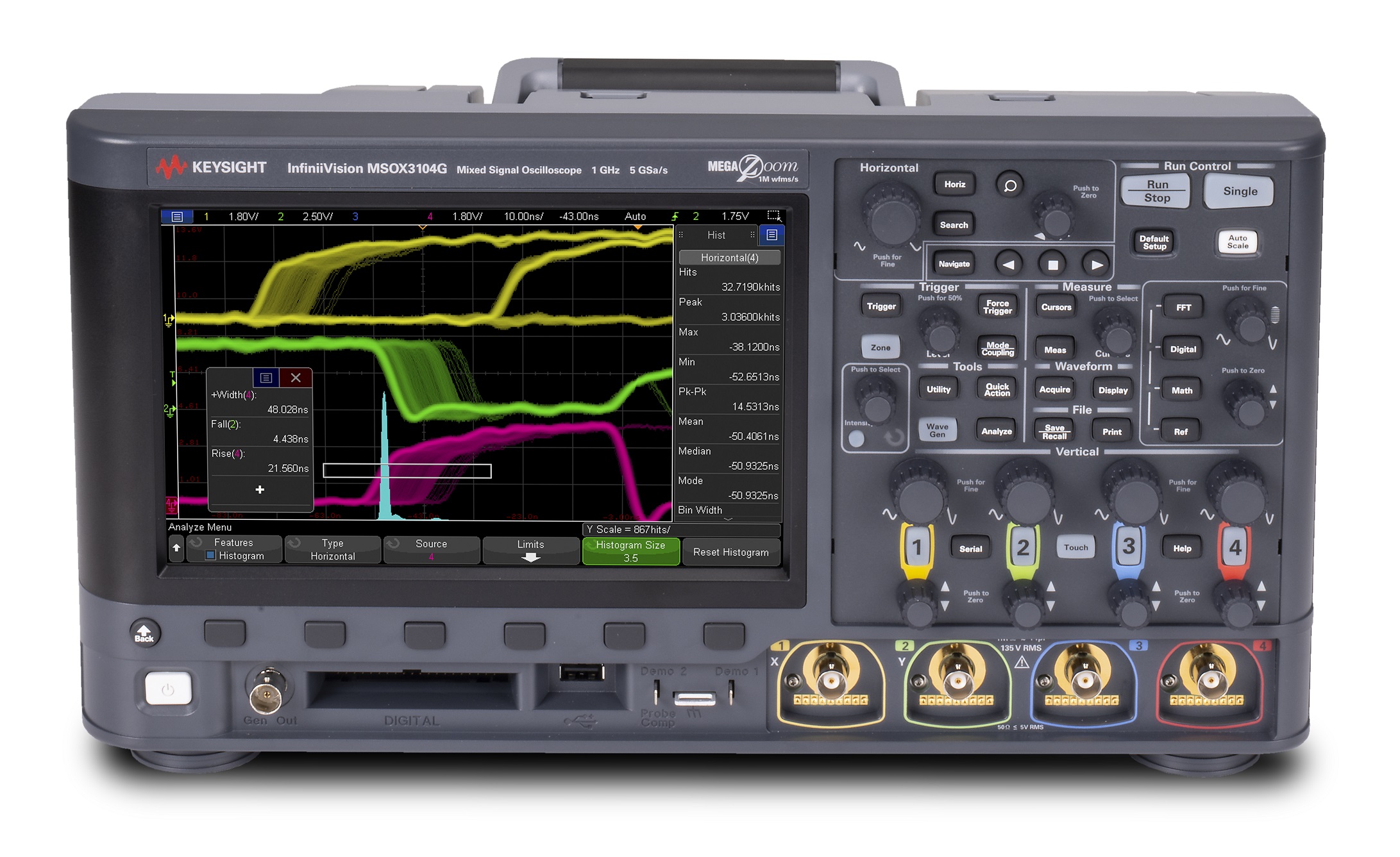 msox3022g Keysight Technologies InfiniiVision 3000G X Series, 200 MHz Bench Oscilloscope 18-Channel - UKAS
