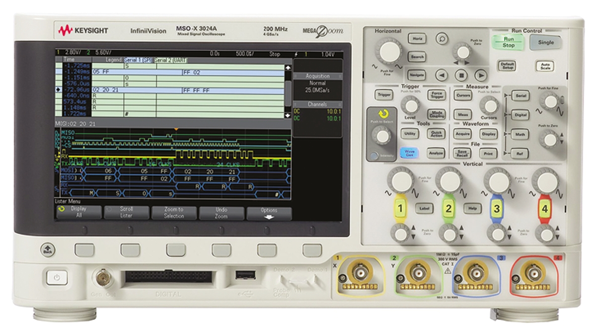 Keysight Technologies InfiniiVision 3000A X Series, 200 MHz Bench Oscilloscope 16-Channel
